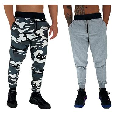 Imagem de Kit 2 Calças Masculina Moletom MXD Conceito Slim Jogger Casual Cores Tradicionais Academia Lazer Treino Passeio (P, Opção 28)