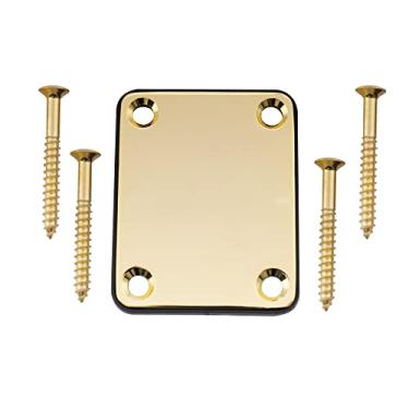 Imagem de Musiclily Metal Chapa de Junção Neck Plate Braço para Guitarras Fender/Baixo, Dourado