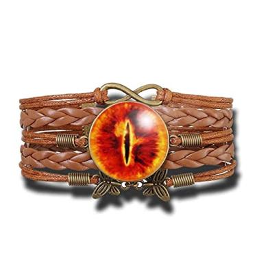 Imagem de Pulseira Feminina Olho de Dragão de Fogo Ajustável