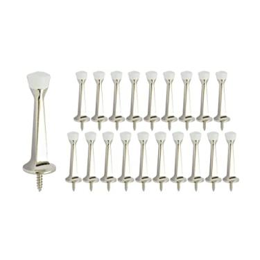 Imagem de QCAA — Parada de porta rígida sólida resistente, 7,6 cm, molde de zinco, 20 Pack, Nickel Plated