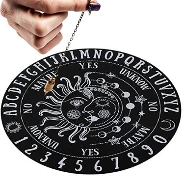 Imagem de adivinhação radiestesia pêndulo | Mensagens Metafísicas para Adivinhação - Placa para Suprimentos Altar Wicca Bruxaria, Azulejo Altar, Energia