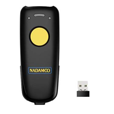 Imagem de NADAMOO Scanner de código de barras 2D sem fio compatível com Bluetooth, sem fio 2,4G e conexão USB com fio, scanner de código de barras portátil para biblioteca de inventário CMOS leitor de imagem para tablet, PC, leia o código QR 1D 2D