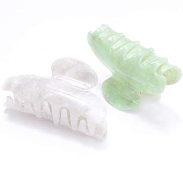 Imagem de Briskaari Grampos de cabelo grampos de cabelo verde presilhas médias antiderrapantes acessórios de cabelo para mulheres e meninas (2 peças)