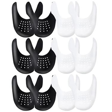 Imagem de YOLOPARK Protetores vincos para sapatos AF1s e mais, 6 pares de protetores de vincos para homens 39 a 40 e feminino 39 a 39, Preto e branco, Men's Size(7.5~13)