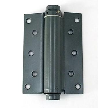 Imagem de Dobradiça de mola de barril de ação única – autofechamento ajustável – Acabamento Prime para pintura – 15 x 15 cm – Pacote com 2