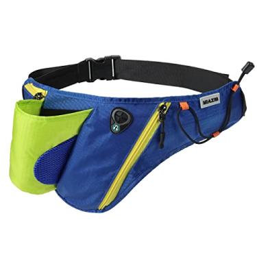 Imagem de MIAZIB Cinto de hidratação para corrida, pochete de água, pochete esportiva, bolsa de cintura ajustável para corrida, à prova d'água, pochete masculina, Azul, amarelo, One Size, Esportes ao ar livre