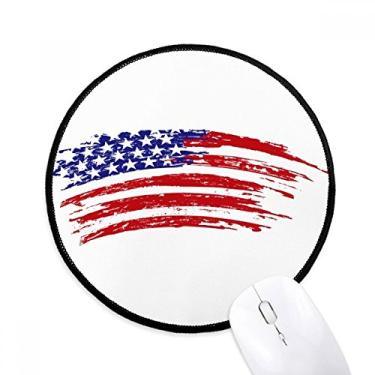Imagem de DIYthinker Stars and Stripes Bend America Country Flag Mouse Pad Desktop Office Tapete Redondo para Computador