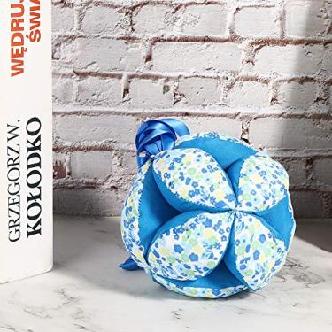 Imagem de Bola de fio, bola colorida de algodão interação atraente com fita para crianças para bebês chutar (azul)