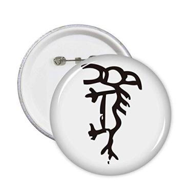 Imagem de Bones Inscriptions Broche de Cavalo do Zodíaco Chinês Emblema de Botão Decoração 5 peças