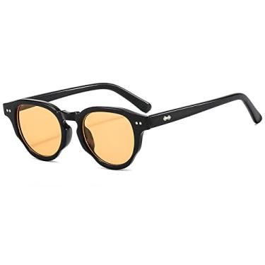 Imagem de óculos de sol redondo rebite feminino masculino tons preto retrô oculos de sol uv400,3,tamanho único
