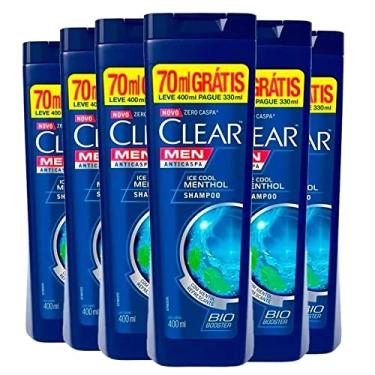 Imagem de Kit Shampoo Clear AntiCaspa Ice Cool Menthol Leve 400ml Pague 330ml 6 Unidades