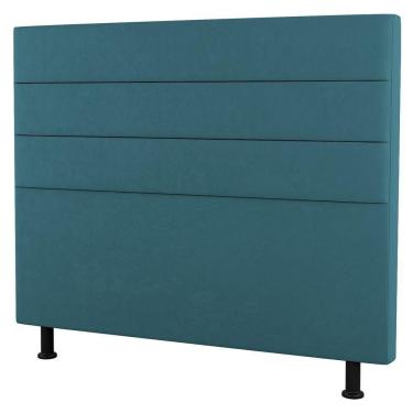 Imagem de Cabeceira Solteiro Malik 90cm Suede Turquesa