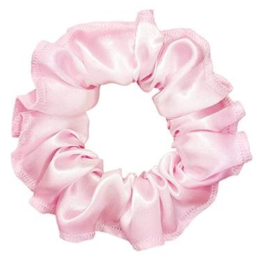 Imagem de 20 Xuxinhas Frufru Scrunchie Rabicó Cetim Antifrizz (Rosa-claro)