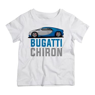 Imagem de Camiseta Infantil Branca Carro Bugatti Prata Azul (6)