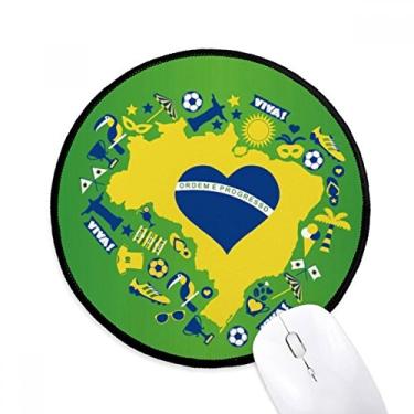 Imagem de Mousepads redondos antiderrapantes em forma de coração para pedidos do Brasil, bordas costuradas pretas, presente de escritório