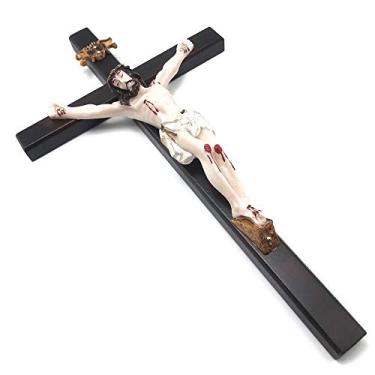 Imagem de Crucifixo Parede Madeira Cristo em Resina 33 cm