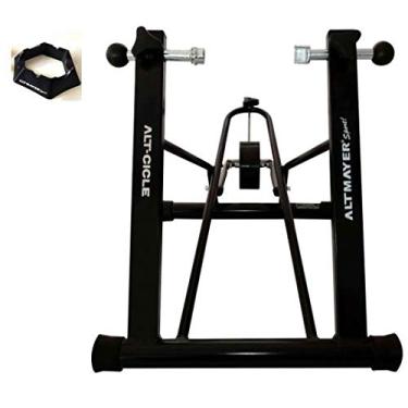 Imagem de Rolo de Treino Bike Para Exercícios + base niveladora pneu dianteiro