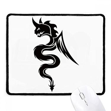 Imagem de Mouse pad Dragon Animal Art Grain contorno borda costurada tapete de borracha para jogos