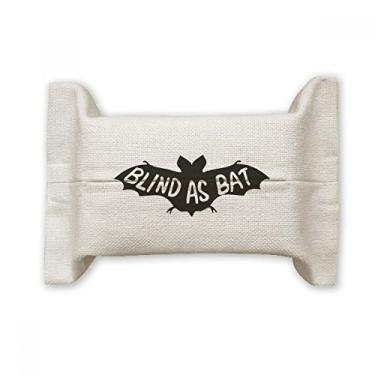 Imagem de Bolsa de linho de algodão com desenho de animal de morcego natural para lenços faciais
