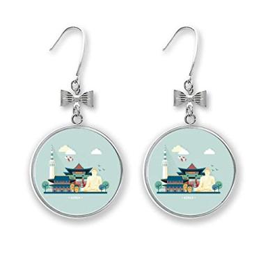 Imagem de Brincos de laço turísticos na Coreia de Seul com gancho perfurado