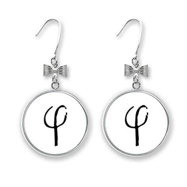 Imagem de Brinco de arco com silhueta grega Phi preto com gancho perfurado