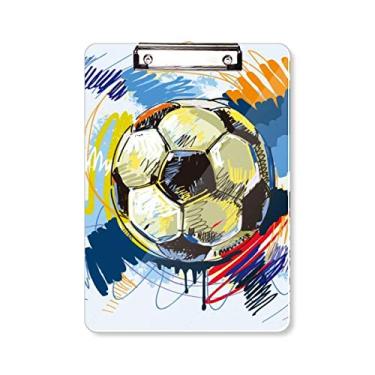 Imagem de Prancheta de futebol esportiva pintada para pasta, bloco de escrita A4