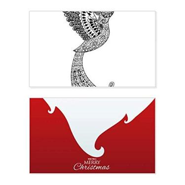 Imagem de Pintura de pássaro correndo pena longa feriado feriado feliz Natal cartão de parabéns mensagem de Natal letra