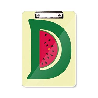 Imagem de D alfabeto melancia fruta linda estampa prancheta pasta escrita placa de suporte A4