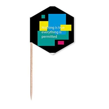 Imagem de Bandeiras de palitos de dente Nothing Is True Everything Is Pertted para cupcakes festas comemorativas