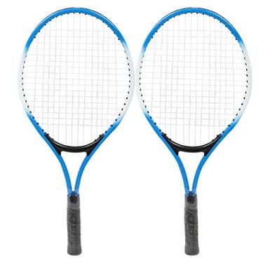 Imagem de Raquete de tênis, raquete de tênis infantil Raquete de tênis para iniciantes com bolsa de transporte de bolas para iniciantes para crianças(azul)