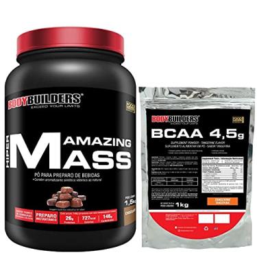 Imagem de Kit Hipercalórico Amazing Mass 1,5Kg + BCAA 4.5 1kg - Bodybuilders Sabor Chocolate
