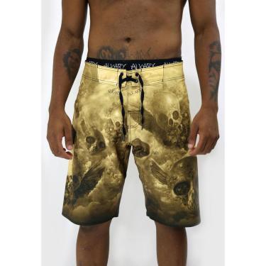 Imagem de Bermuda Água Alkary Caveira Santos Caramelo-Masculino