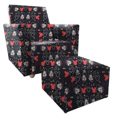 Imagem de Poltrona Infantil Angel + Puff Mickey