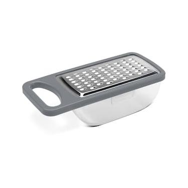 Imagem de Ralador com Pote Coletor Aço Inox Brinox Top Pratic 2204/327 - Cinza