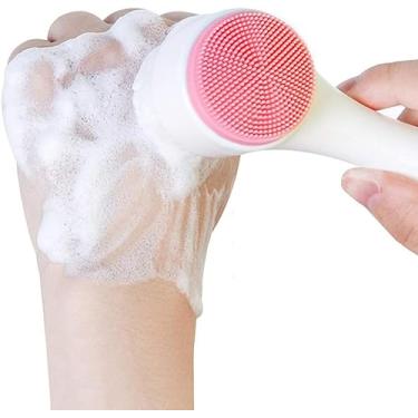 Imagem de Escova de Limpeza Facial Manual 2 em 1, Massageador de Silicone, Skincare para Homens e Mulheres, Adequada para Uso Diário, Limpeza Profunda, Qualidade Premium FABI TOP SHOP - Cores Variadas