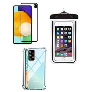 Imagem de Kit Capa Prova d água + Capa Capinha Compatível Samsung Galaxy A52 Tela 6.5 Polegadas + Película 9D Cobre 100% Tela