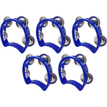 Imagem de Kit 5 Pandeiros Meia Lua Infantil Azul New York