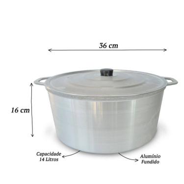 Imagem de Panelão Fundido Alumínio Batido 36cm Panela Grande - Polida
