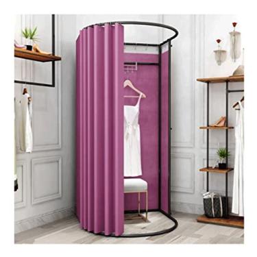 Imagem de Guarda-roupa Vestiário Portátil Loja de Roupas Provador Trilho Semicircular Simples de Piso Vestiário Taxa de sombreamento de 90% armário