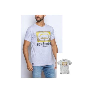 Imagem de Camiseta Básica Masculina com Estampa Degradê em Glitter Gelo Mescla K852A - Ecko