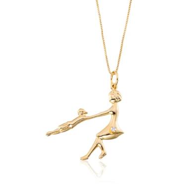 Imagem de Colar Corrente Pingente Filhos Menino Ou Menina Banhado Ouro 18K (MENINO)