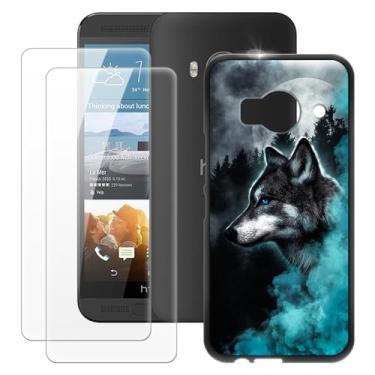 Imagem de MILEGOO Capa HTC One Me + 2 peças protetoras de tela de vidro temperado, capa de silicone TPU macio à prova de choque ultrafina para HTC One Me (5,2 polegadas)