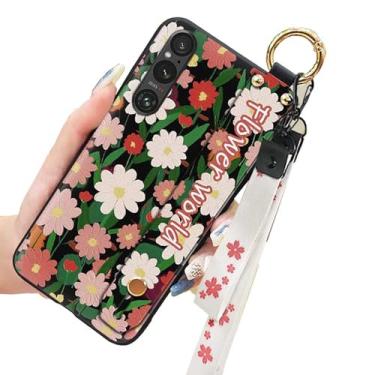 Imagem de Margarida flor mar impresso pulso alça de pescoço TPU gel silicone capa de telefone traseira para Sony Xperia Series (Sony Xperia 1 V)