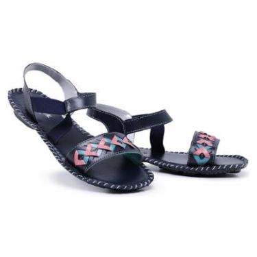 Imagem de Sandalia Feminina Ortopedica Couro Rasteirinha Artesanal Confortável Cor-Feminino