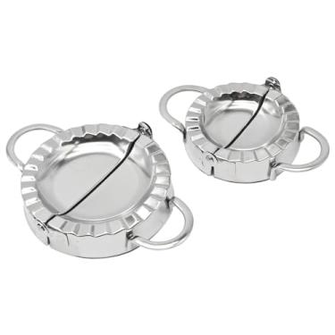Imagem de Hoypeyfiy 2 peças de prensa para fazer ravioli de bolinhos, máquina de bolinhos de aço inoxidável, molde Wonton, ferramenta fácil para massa, bolinho, pastelaria, fazer tortas