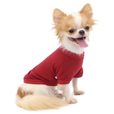 Imagem de LOPHIPETS Camiseta 100% algodão para cães pequenos xícara de chá chihuahua yorkie roupas de cachorro-vermelho/P