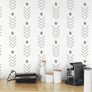 Imagem de Ismoon Papel de parede geométrico boho moderno papel de parede descascar e colar espinha de peixe 41 x 199 cm papel de contato bege/acastanhado papel de parede autoadesivo removível para armário à