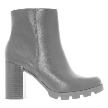 Imagem de Bota Beira Rio Salto Alto Cano Curto Feminina Preta