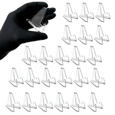 Imagem de Kit 25 Expositor Suporte Acrilico Para Moeda Notas Cédulas Medalha Cards 54x35mm