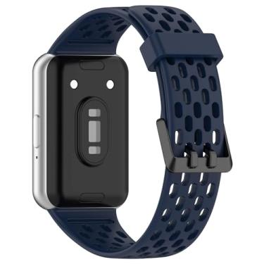 Imagem de Pulseira Esportiva Respiravel LTIMPORTS, compativel com Galaxy Fit 3 Sm-R390 (Azul-Marinho)